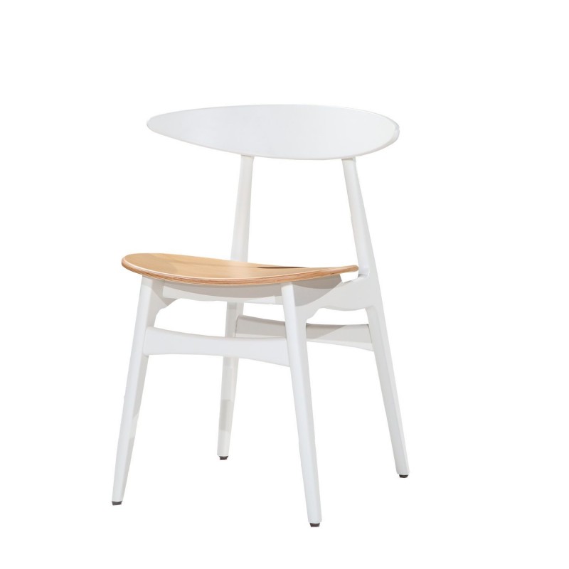  ΚK165  Καρέκλα ξύλινη χρώμα λευκό Ύψος: 74 Μήκος: 55 Βάθος: 47