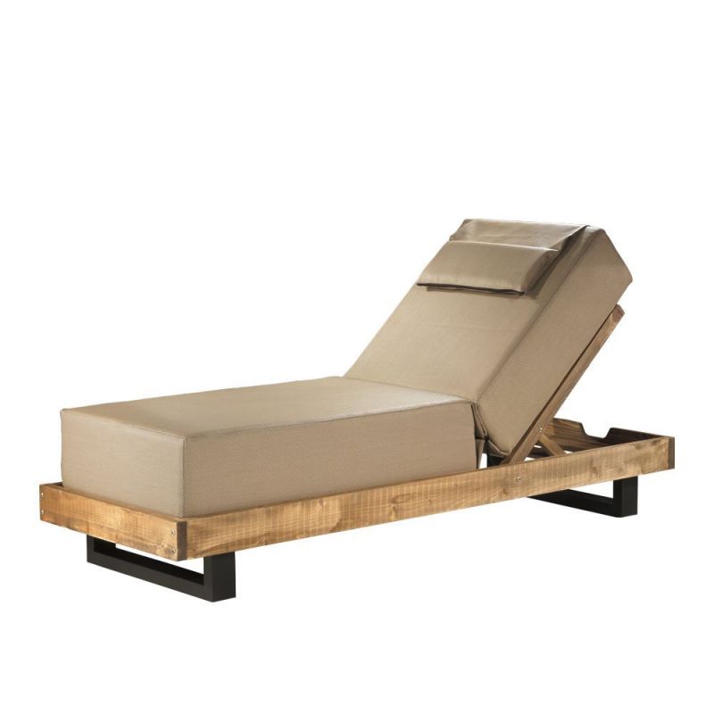 XA41  Ξαπλώστρα από μασίφ έλατο με μαξιλαρι  Διαστάσεις  35 X 204 X 72 (CM) 