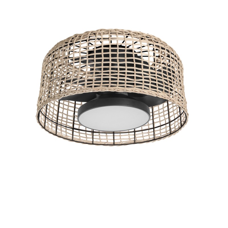  Ανεμιστήρας οροφής με ρατάν και μαύρα πτερύγια | MADEIRA 7957 - Φ 612 Χ 288 cm 