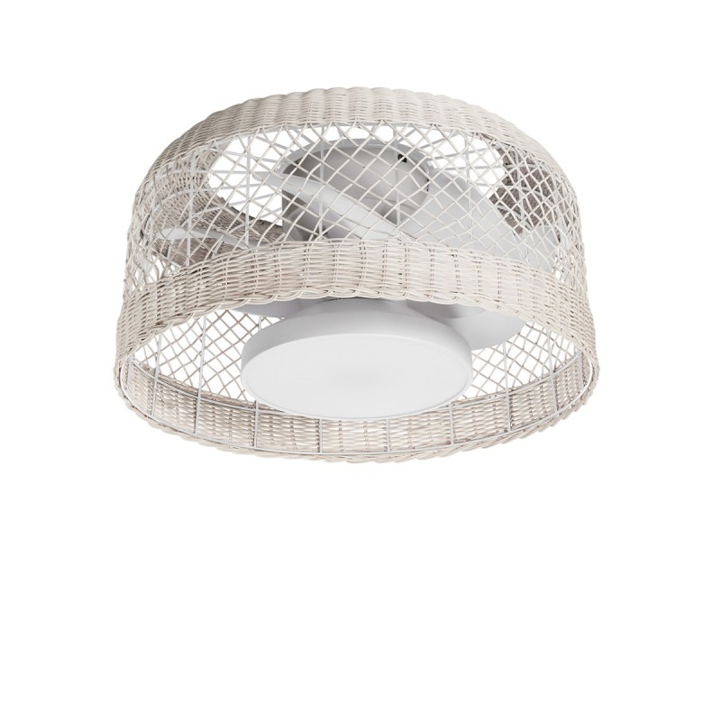 Ανεμιστήρας οροφής με ρατάν σε λευκό χρώμα | IBIZA 7956 - Φ 612 Χ 288 cm 