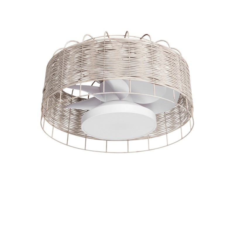 Ανεμιστήρας οροφής με ρατάν (χειροποίητη ψάθα) της συλλογής MARA 7955 και led φωτισμό. Φ 612 Χ 288 mm  