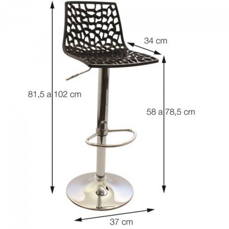 Σκαμπό Μπαρ Spider με Πλάτη & Ρυθμιζόμενο Ύψος Μαύρο 39x41x82εκ.Κωδικός: 03703