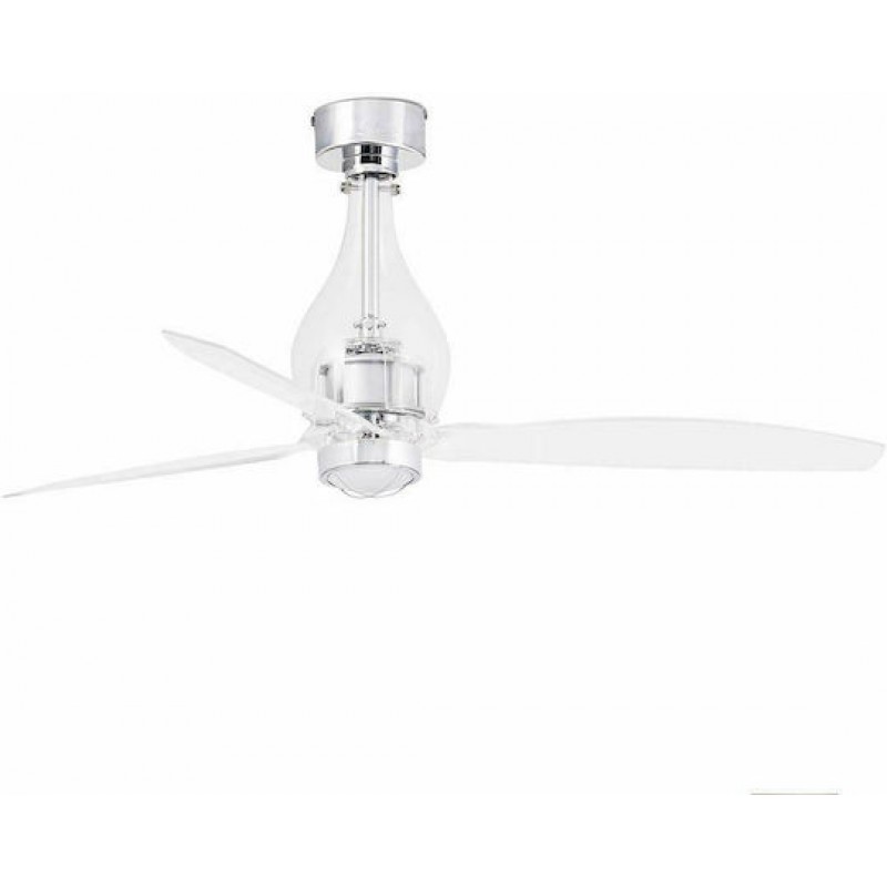 Ανεμιστήρας Οροφής Mini Eterfan 33382-9 Με Φως Led 16W 3000K Και Τηλεχειριστήριο D128cm Shiny Chrome Faro Barcelona