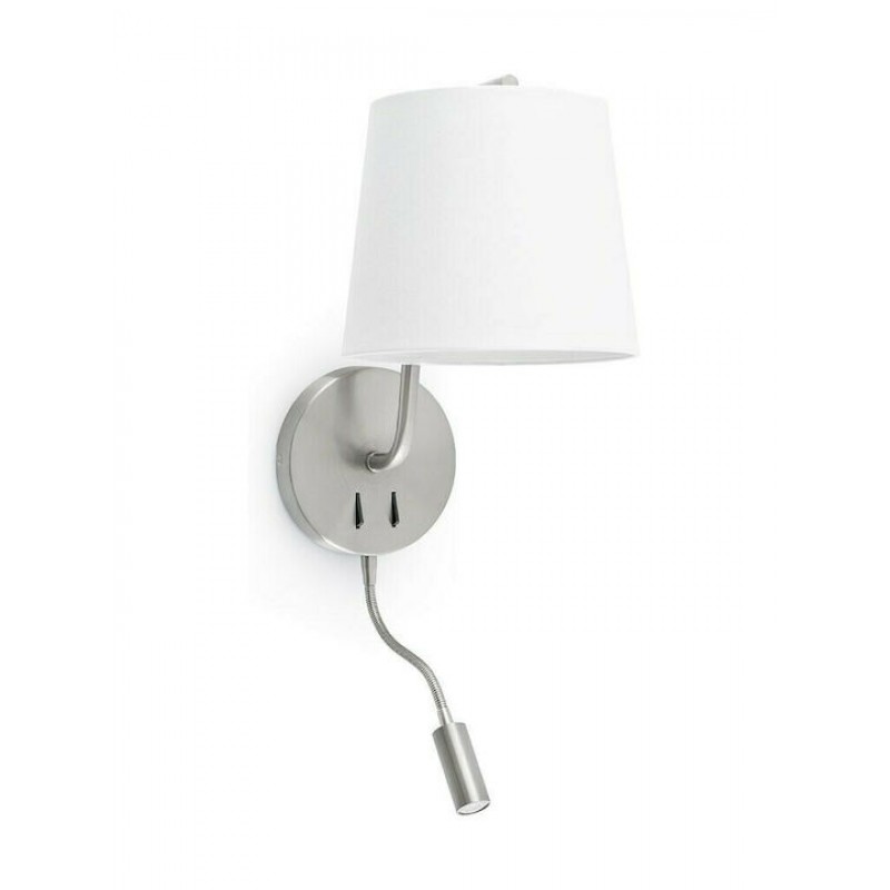 Απλίκα φωτιστικό BERNI με LED λευκό μαύρο νίκελ μεταλλικό Faro Barcelona-29331-Νίκελ Ματ 29331