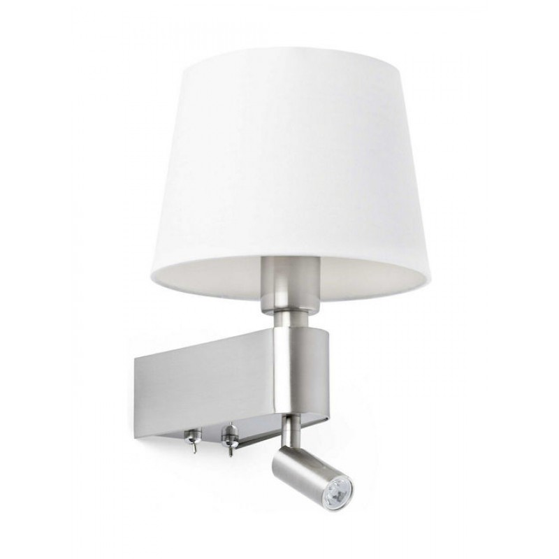 Απλίκα φωτιστικό ROOM με LED μεταλλικό νίκελ μαύρο λευκό Faro Barcelona-29976-Λευκό 29976