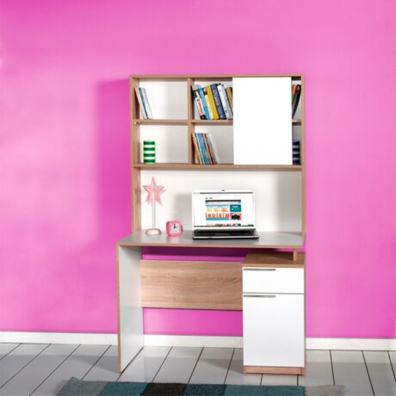 Παιδικό Γραφείο με Βιβλιοθήκη Μελαμίνη Sonoma / Λευκό 105x56x170cm Κωδικός προϊόντος: FD-CMU722
