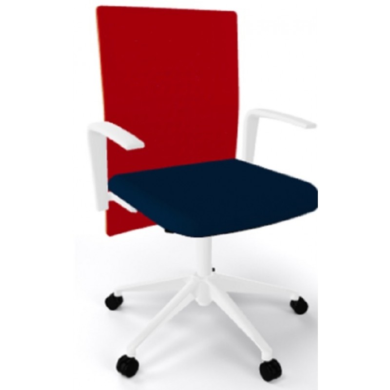 Elodie Manager 05R-00 πολυθρόνα γραφείου κόκκινο μαύρο ύφασμα T04 63x50x92-106(42-55)cm