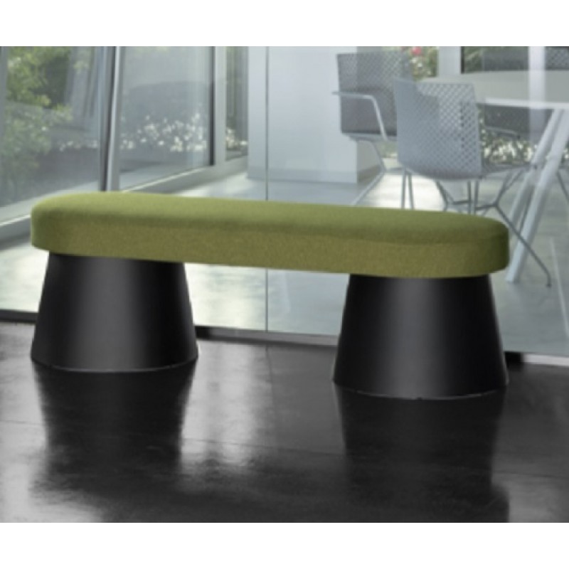 SALT BENCH  cod. 262.__/IEA  Παγκάκι  απο τεχνοπολυμεριο μαυρο - πρασινο  υφασμα  161x56x49 cm