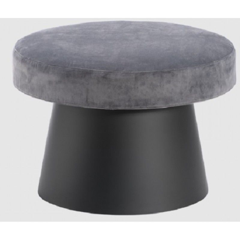 SALT 70  cod. 261.__/IEA_   Σκαμπο απο τεχνοπολυμεριο μαυρο - γκρί υφασμα  70x70x49 cm