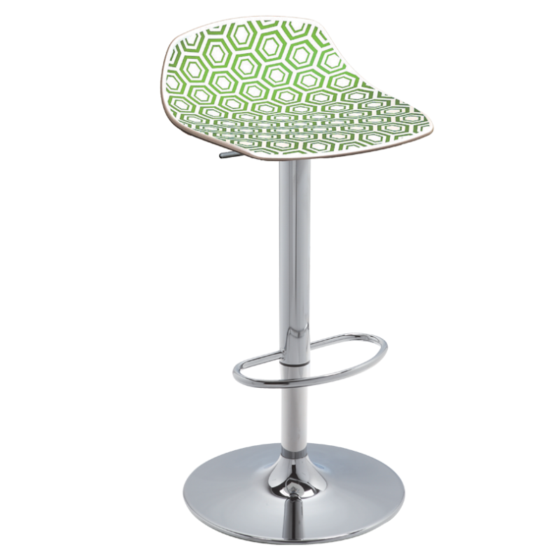 Gaber Alhambra 97AV  Σκαμπό με κάθισμα  πολυπροπυλένιο λαχανί-λευκο  40x40x65-75cm 