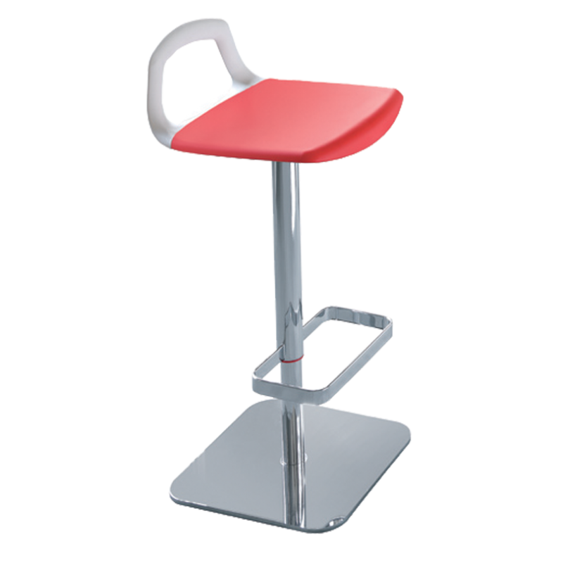 Gaber Pop cod. 148.-- /A Ιταλικό σκαμπό κάθισμα τεχνοπολυμερίου κόκκινο - λευκό  ,περιστρεφόμενο με αμορτισέρ ιδανικό για επαγγελματική χρήση Π50 x Β58 x Υ75