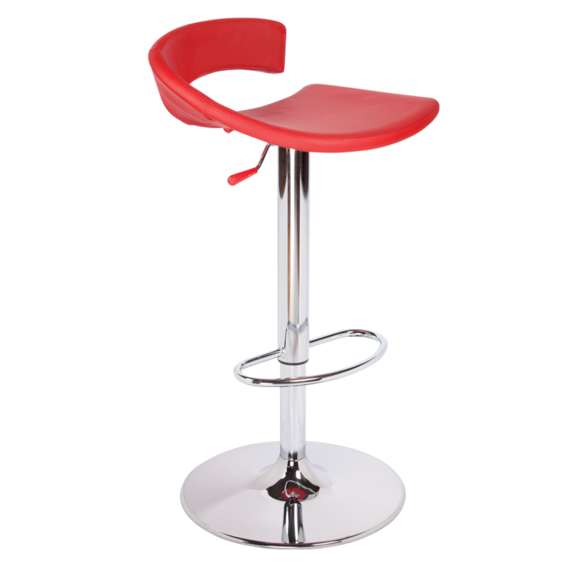 Gaber Torino IV Σκαμπό δερμάτινο κόκκινο με μεταλλικό σκελετό 40x40x91(60-75)cm 