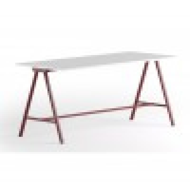 SURFY HIGH DESK 2027  γραφείο με  μελαμινη λευκό χρώμα και μεταλλικό σκελετό κόκκινο   100x240x105cm Κωδικός : 22992-83132