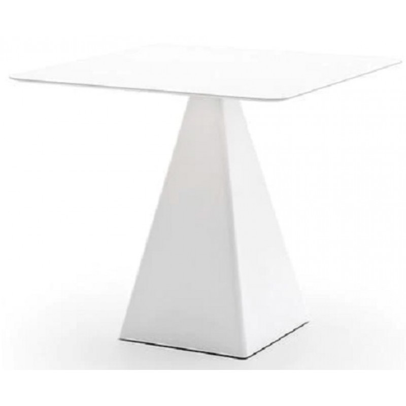 Mug τραπέζι 68x68x75cm με βάση από technopolymer σε λευκό και compact καπάκι - Κωδικός : 847-39655