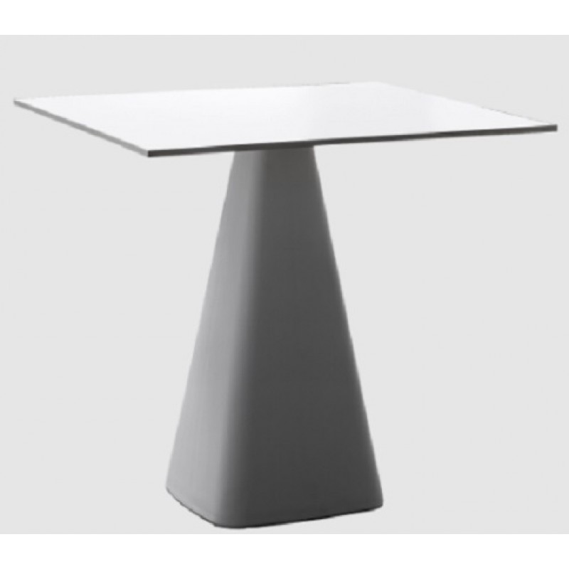 Gaber MUG 60χ60χ75 cm - Τραπέζι με Compactop επιφάνεια άσπρη  βάση τεχνοπολυμερίου γκρί 