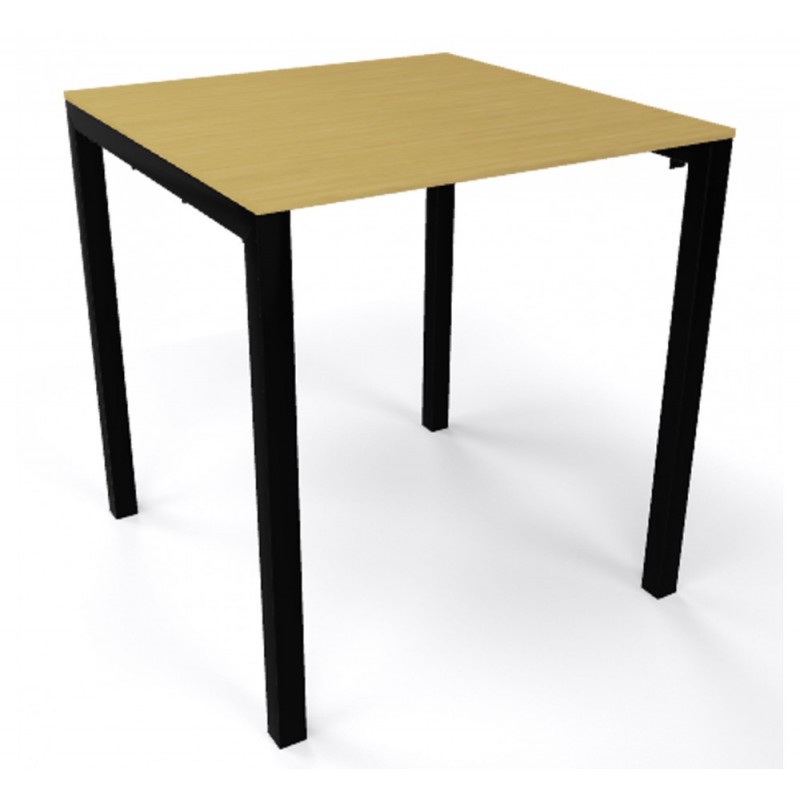 Claro τραπέζι μεταλλικό μαυρο χρωμα με επιφάνεια laminate σε φυσικό χρωμα  90x90x75cm