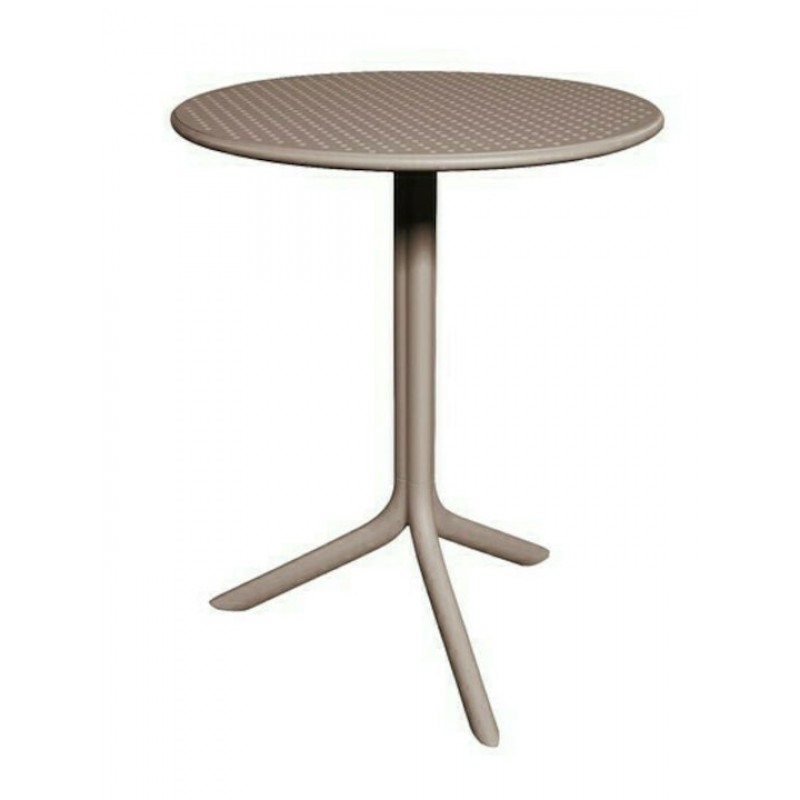 Τραπέζι για Μικρούς Εξωτερικούς Χώρους από Πολυπροπυλένιο Step Tortora Διπλού Ύψους 60x60x76.5εκ. 