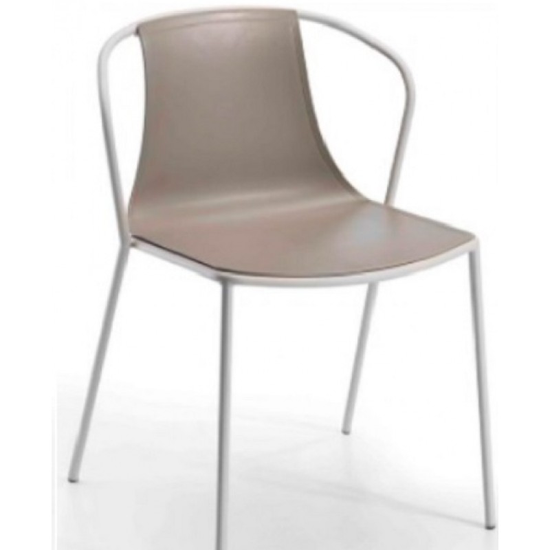 KASIA cod. 186.__/A καρέκλα με τεχνοπολυμεριο tortora και μεταλλικο σκελετό 56x52x78(46)cm