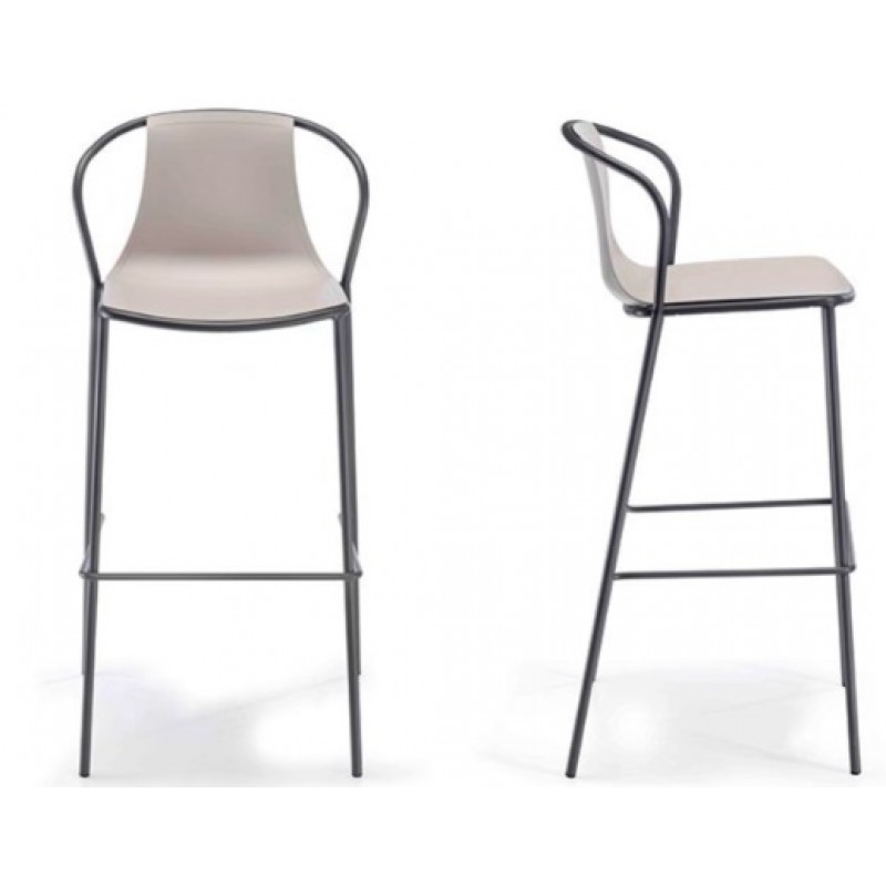 KASIA STOOL 76  cod. 189.__/76A_ Σκαμπό μεταλλικό με τεχνοπολυμεριο  49x36x76/101 cm