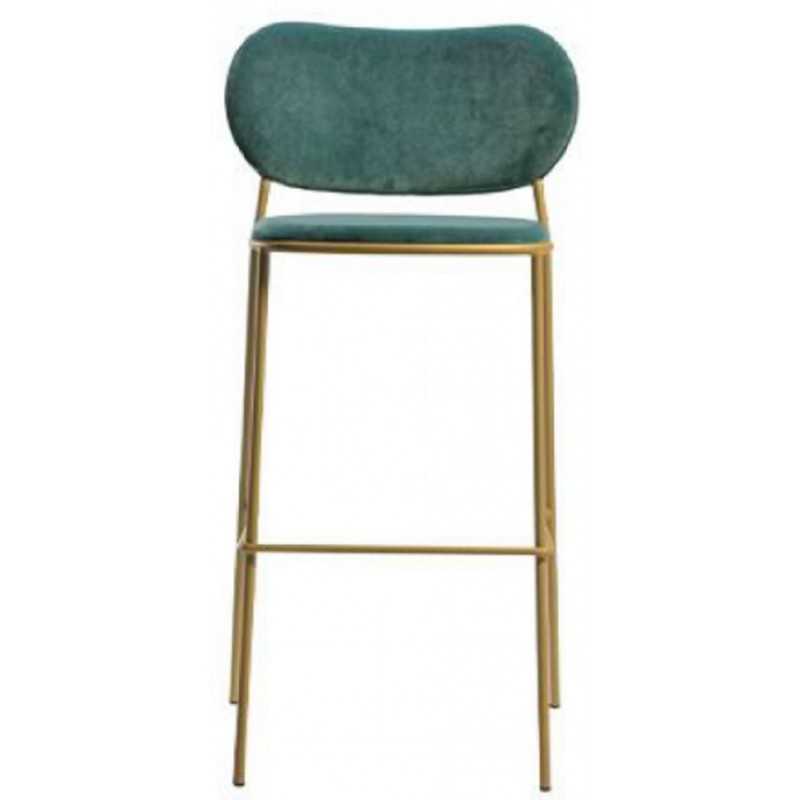 Nuta Light (cod. 359.--/IK77A_) σκαμπό bar H77 έδρα με πράσινο ύφασμα με μεταλλικό σκελετό χρυσό  50x52x101(77)cm - η τιμή αφορά 1 τμχ 