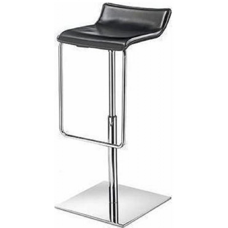 Gaber Asolo - Σκαμπώ μπαρ περιστρεφόμενο με επιχρωμιωμένο σκελετό & κάθισμα από δέρμα μαύρο - ελαχιστη παραγγελια 1 τμχ  