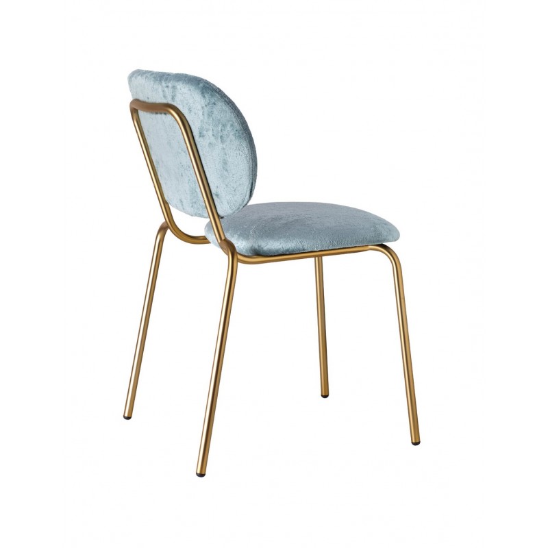 SI-SI Bold Art.2517 μεταλλική καρέκλα χρυσο με γαλαζιο υφασμα  Κωδικός : 29828-113135
