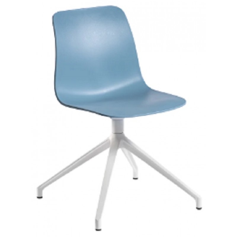 UNIK U  cod.178.--/UB white/bianca   καρέκλα  γραφείου περιστρεφόμενη με τεχνοπολυμεριο γαλάζο και αλουμινίου  σκελετό 72x72x80 cm