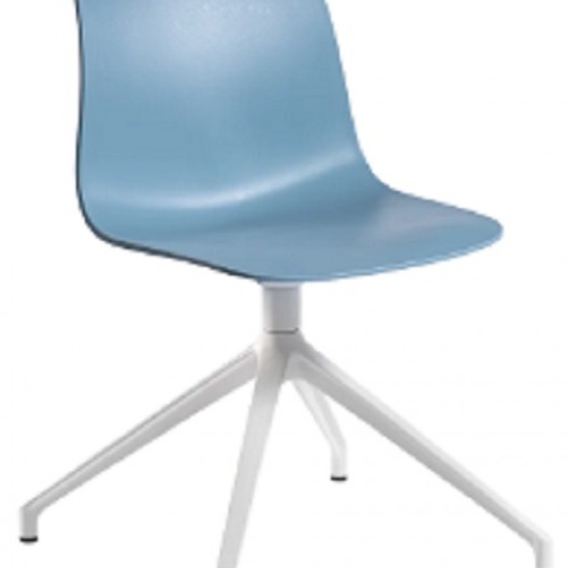 UNIK U  cod.178.--/UB white/bianca   καρέκλα  γραφείου περιστρεφόμενη με τεχνοπολυμεριο γαλάζο και αλουμινίου  σκελετό 72x72x80 cm