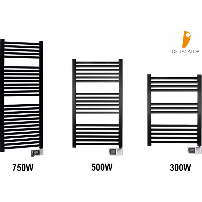 Deltacalor Electro Ηλεκτρική Πετσετοκρεμάστρα 500W Μαύρη 99.2x55cm Κωδικός: 20708999  
