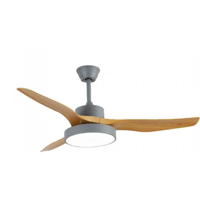 Nitinat 25W 3CCT LED Fan Light in Gray with Wooden Color (102000230)