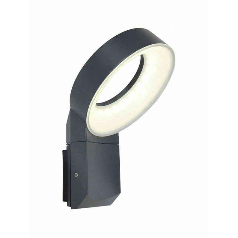Φωτιστικό Τοίχου Meridian Small 5616302118 IP54 Led 3000K 26,6x17,7x18cm Dark Grey Lutec