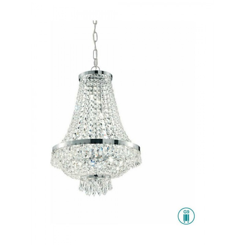 IDEAL LUX 12ΦΩΤΟΣ ΠΟΛΥΕΛΑΙΟΣ ΜΕ ΚΡΥΣΤΑΛΛΑ ΧΡΩΜΙΟ/ΔΙΑΦΑΝΟΣ Ø55 CAESAR SP12 114279