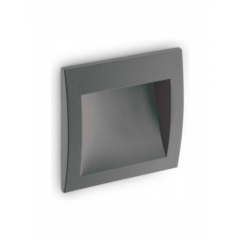 Ideal Lux Χωνευτή Απλίκα Led Εξωτερικού Χώρου Ανθρακί 14x14 Wire Ap Big 255514