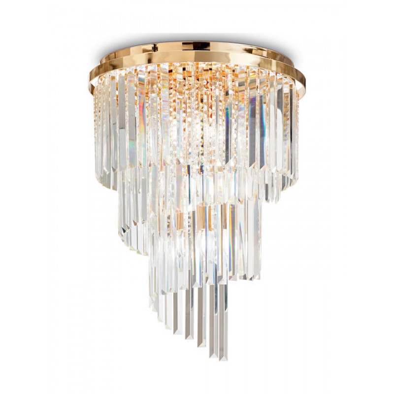 IDEAL LUX 12ΦΩΤΟ ΦΩΤΙΣΤΙΚΟ ΟΡΟΦΗΣ ΜΕ ΚΡΥΣΤΑΛΛΑ ΧΡΥΣΟ CARLTON PL12 213507