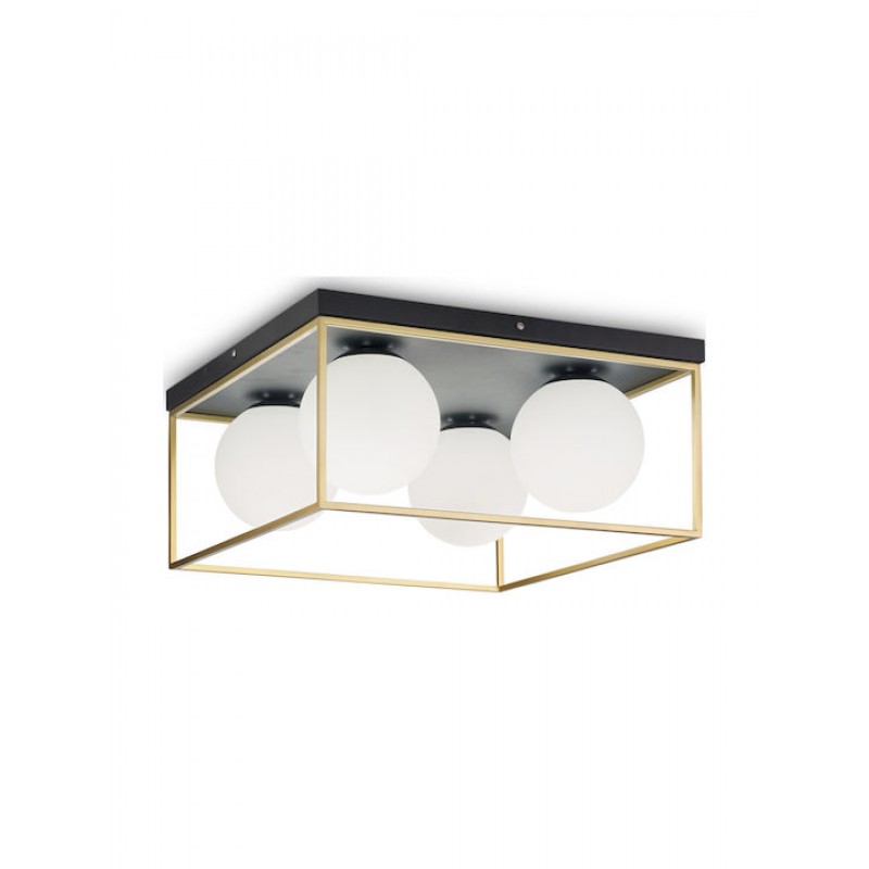 IDEAL LUX 4ΦΩΤΟ ΦΩΤΙΣΤΙΚΟ ΟΡΟΦΗΣ ΜΑΥΡΟ/ΧΡΥΣΟ LINGOTTO PL4 198156