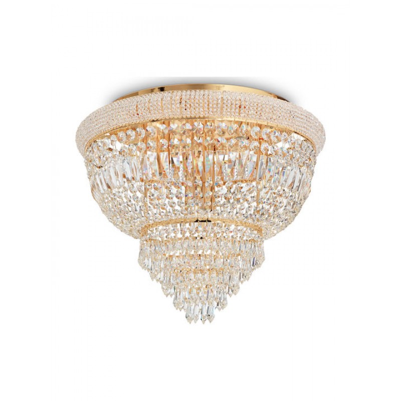 IDEAL LUX 24ΦΩΤΟ ΦΩΤΙΣΤΙΚΟ ΟΡΟΦΗΣ ΜΕ ΚΡΥΣΤΑΛΛΑ ΜΠΡΟΝΖΕ/ΔΙΑΦΑΝΟ Ø78 DUBAI PL24 243498