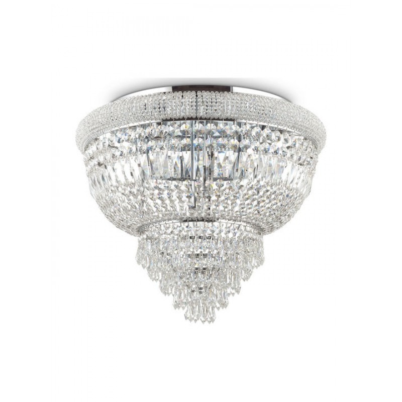 IDEAL LUX 6ΦΩΤΟ ΦΩΤΙΣΤΙΚΟ ΟΡΟΦΗΣ ΜΕ ΚΡΥΣΤΑΛΛΑ ΧΡΩΜΙΟ/ΔΙΑΦΑΝΟ Ø52 DUBAI PL6 207186