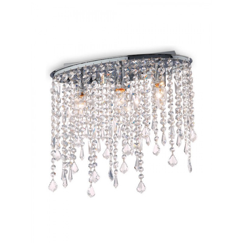 IDEAL LUX 3ΦΩΤΟ ΦΩΤΙΣΤΙΚΟ ΟΡΟΦΗΣ ΜΕ ΚΡΥΣΤΑΛΛΑ RAIN CLEAR PL3 008370
