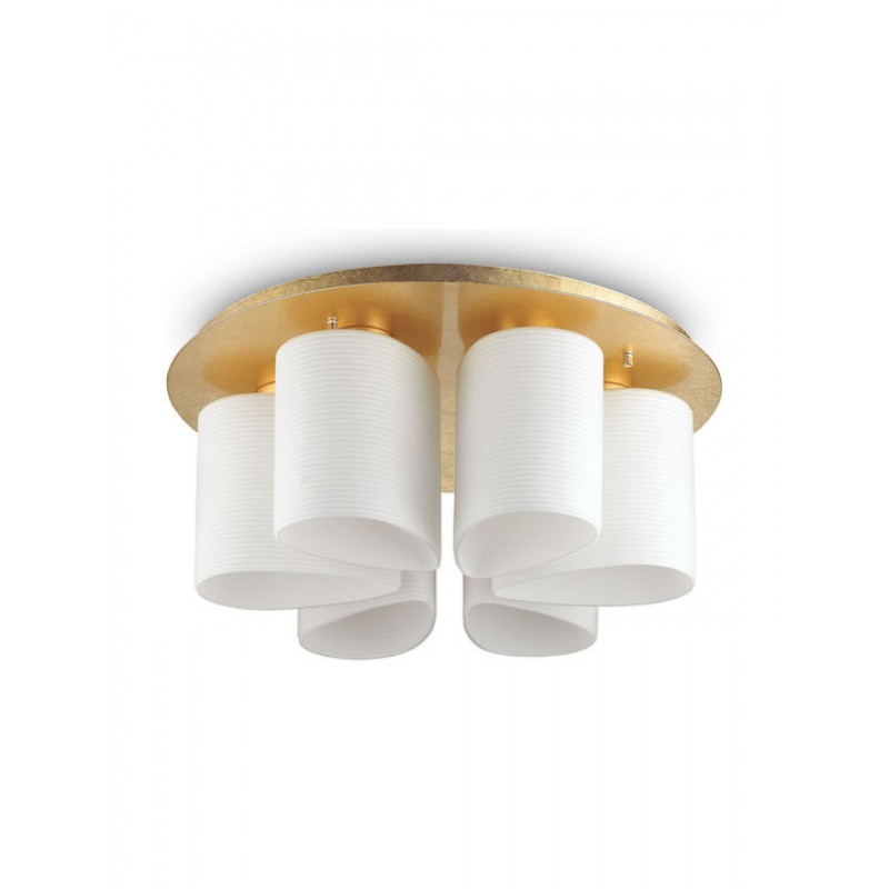 IDEAL LUX 6ΦΩΤΗ ΠΛΑΦΟΝΙΕΡΑ ΓΥΑΛΙΝΗ ΛΕΥΚΗ/ΧΡΥΣΗ DAISY PL6 247779