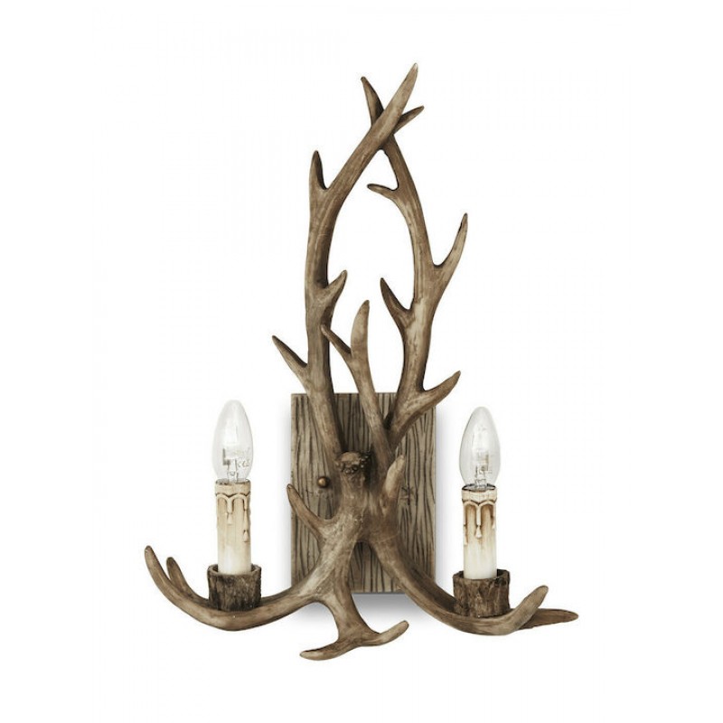 IDEAL LUX 2ΦΩΤΗ ΑΠΛΙΚΑ RESIN ΚΑΦΕ CHALET AP2 115511