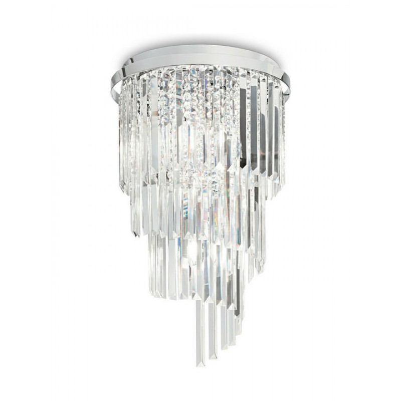 IDEAL LUX 8ΦΩΤΟ ΦΩΤΙΣΤΙΚΟ ΟΡΟΦΗΣ ΜΕ ΚΡΥΣΤΑΛΛΑ ΧΡΩΜΙΟ CARLTON PL8 168920