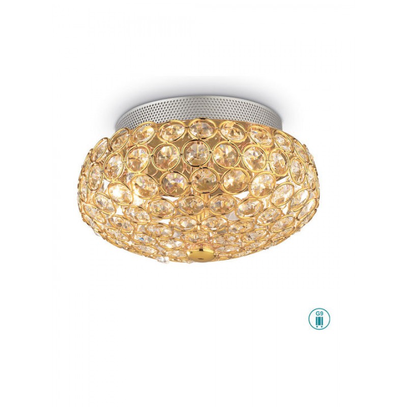 IDEAL LUX 3ΦΩΤΗ ΠΛΑΦΟΝΙΕΡΑ ΜΕ ΚΡΥΣΤΑΛΛΑ ΧΡΥΣΗ Ø25,5 KING PL3 075402