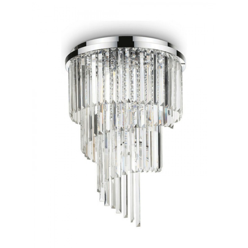 IDEAL LUX 12ΦΩΤΟ ΦΩΤΙΣΤΙΚΟ ΟΡΟΦΗΣ ΜΕ ΚΡΥΣΤΑΛΛΑ ΧΡΩΜΙΟ CARLTON PL12 168937