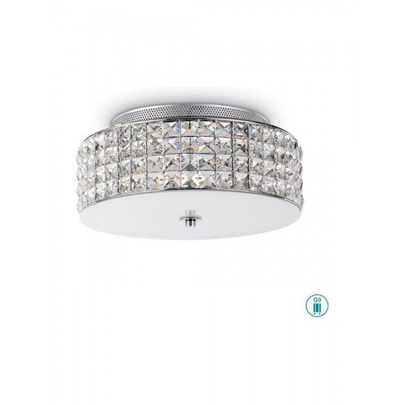 IDEAL LUX 4ΦΩΤΗ ΠΛΑΦΟΝΙΕΡΑ ΜΕ ΚΡΥΣΤΑΛΛΑ Ø30 ROMA PL4 093093
