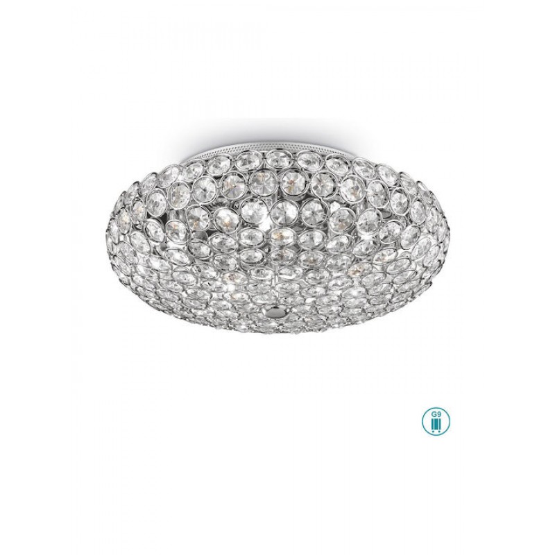 IDEAL LUX 5ΦΩΤΗ ΠΛΑΦΟΝΙΕΡΑ ΜΕ ΚΡΥΣΤΑΛΛΑ Ø38 KING PL5 075419