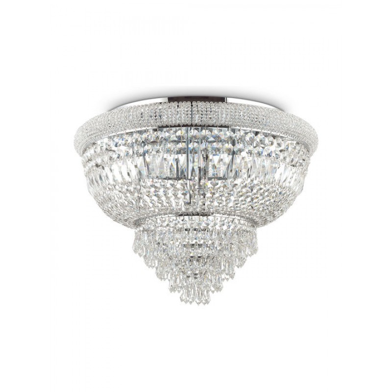IDEAL LUX 24ΦΩΤΟ ΦΩΤΙΣΤΙΚΟ ΟΡΟΦΗΣ ΜΕ ΚΡΥΣΤΑΛΛΑ ΧΡΩΜΙΟ/ΔΙΑΦΑΝΟ Ø78 DUBAI PL24 243566