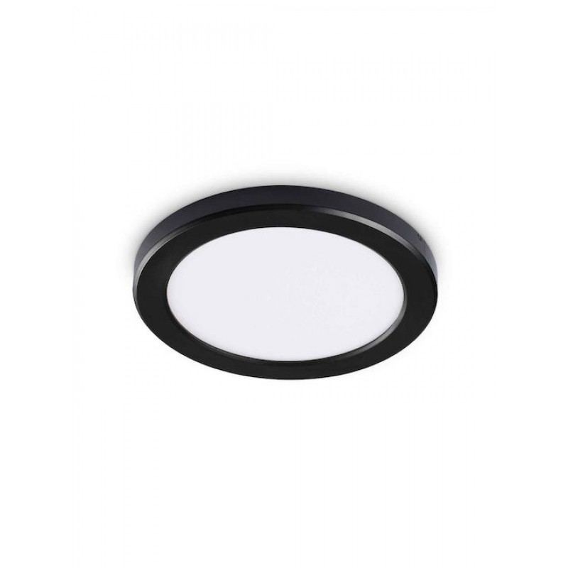 Φωτιστικό Οροφής - Πλαφονιέρα Aura Round 306360 22x1,8cm LED 20W 4000K 2000Lm Black Ideal Lux
