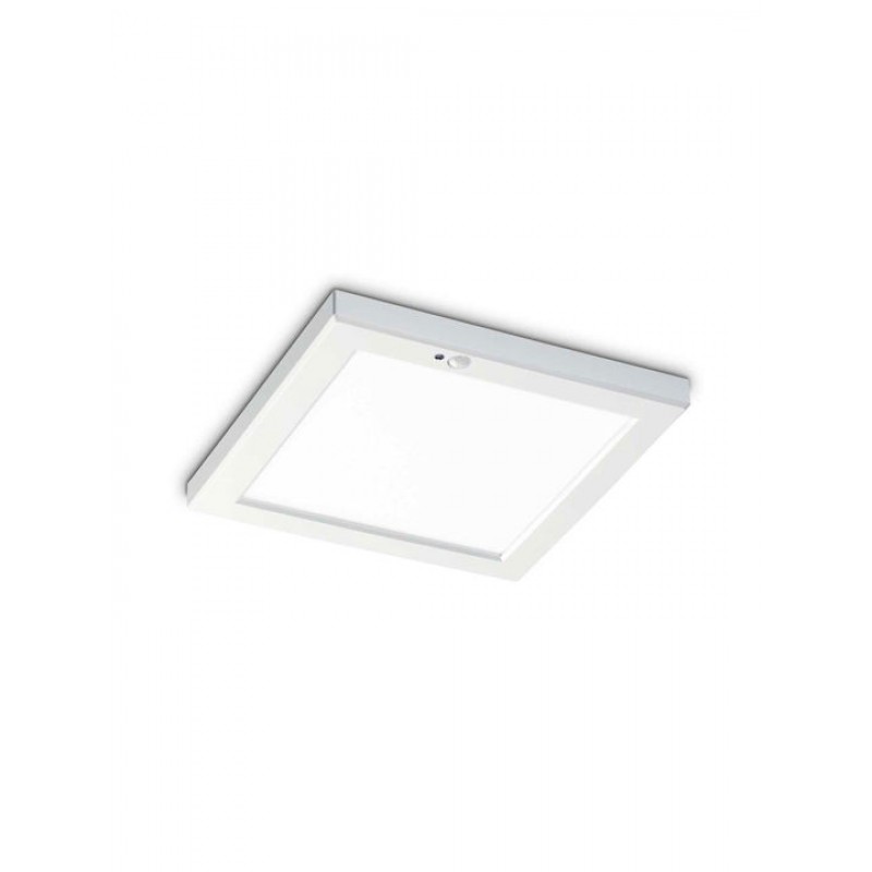 Φωτιστικό Οροφής - Πλαφονιέρα Aura Square Sensor 290843 22x1,8x22cm 3000K 1950Lm LED 20W White Ideal Lux