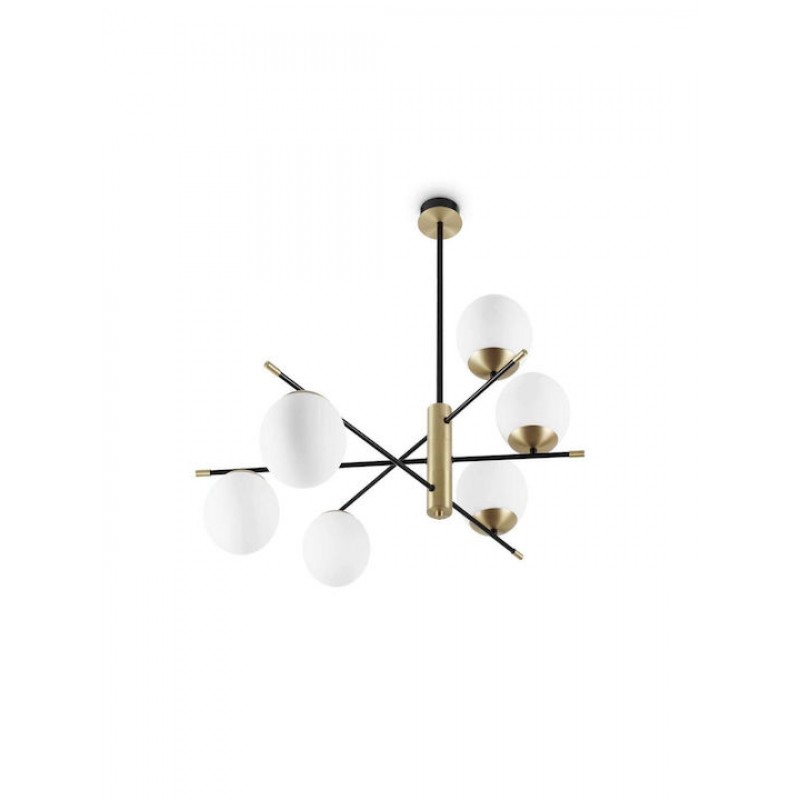 Φωτιστικό Οροφής - Πλαφονιέρα Gourmet 289496 100x82cm E14 max 6x40W Black-Brass Ideal Lux