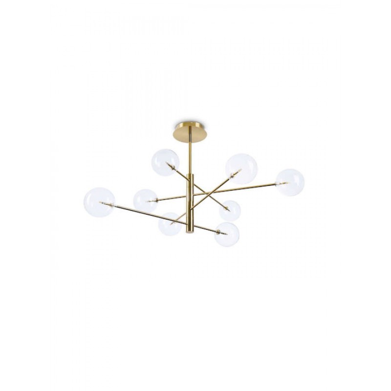 Φωτιστικό Οροφής Κρεμαστό Equinoxe 275215 130x72cm G4 max 8x2W Brass Ideal Lux